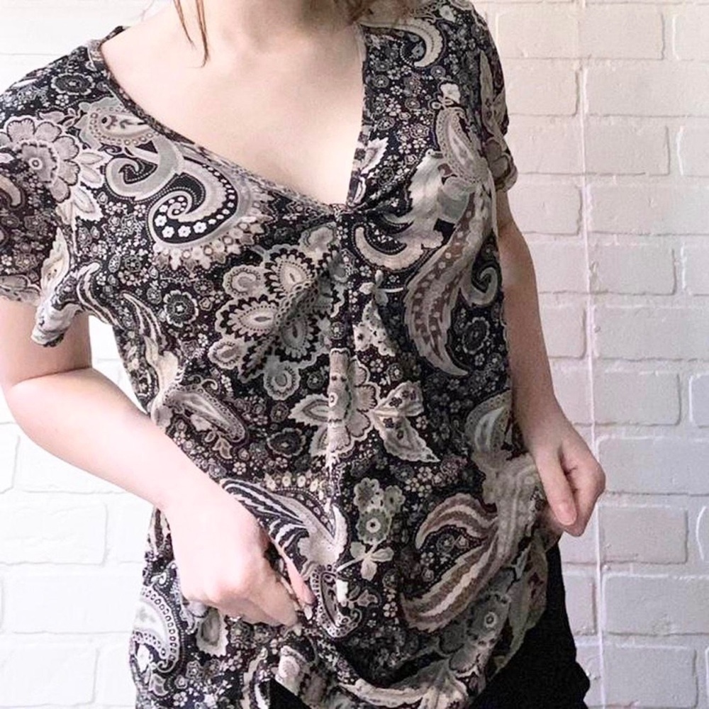 🐻🤎SUPER CUTE aesthetic grunge y2k fairygrunge psychedelic croft&barrow blouse